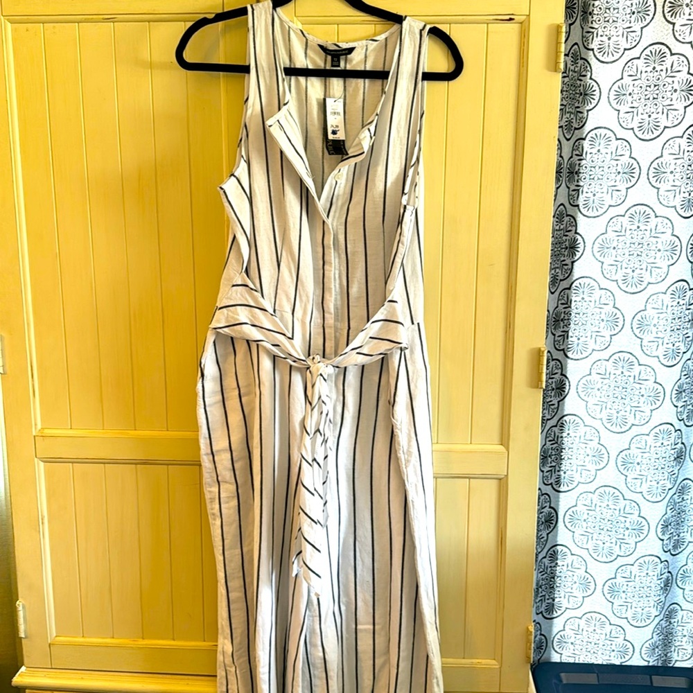 Banana republic striped sleeveless jumpsuit